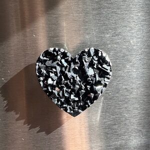 Black druzy Heart Shaped magnet